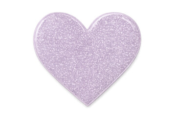 Fototapeta premium Sparkling purple heart radiating romantic sentiment, symbolizing passionate love against transparent backdrop