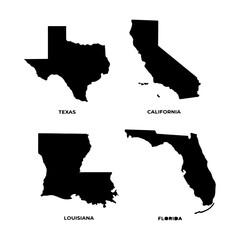 united states outline maps vector illustration