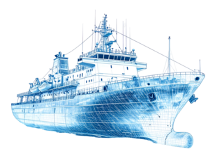 Blueprint Ship Illustration