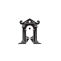 Portal Doorway Silhouette on White Background – Vector Illustration for Fantasy Realms, Sci-Fi Gateways, and Surreal Transition Concepts