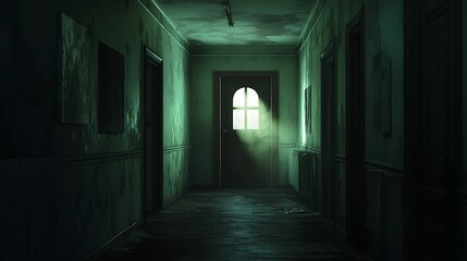 Old building hallway with sunlight