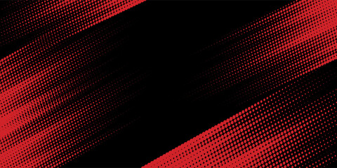Fototapeta premium Halftone dots red and blue color pattern gradient grunge texture background.