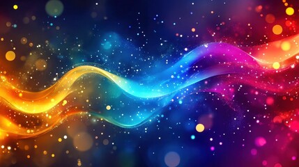liquid light ribbons background with flowing neon threads