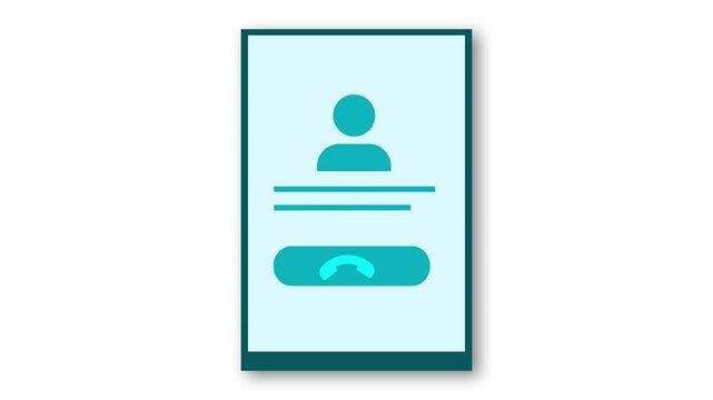 Mobile phone interface with call button and contact information icon on screen.Contact profile on phone screen with visible call feature. Abstract interface of a mobile with phone and info icons.