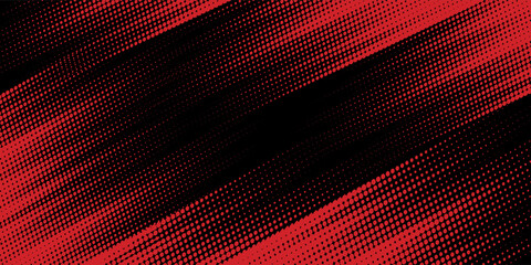 Fototapeta premium Halftone dots red and blue color pattern gradient grunge texture background.