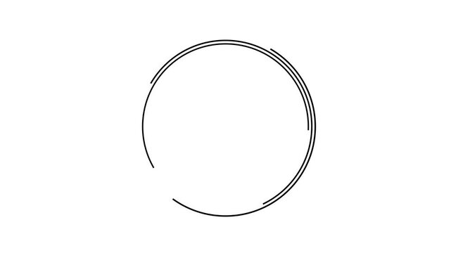 Geometric circular frame loading bar in simple and modern minimalist style. Minimalist geometric circular frame animation on white background for creative presentation designs.