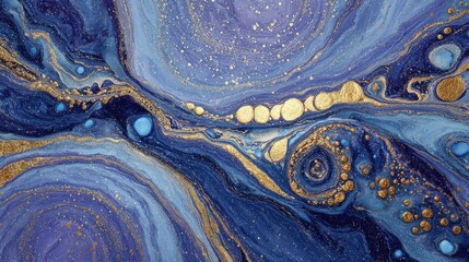 A portal to another dimension with swirling galaxies, ultramarine and gold