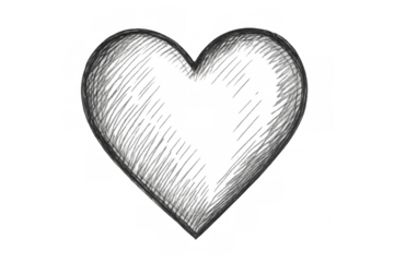 Heart sketch representing deep emotional connection, symbolizing love's tender expression through artistic rendering