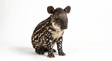 Malayan Tapir Calf Portrait White