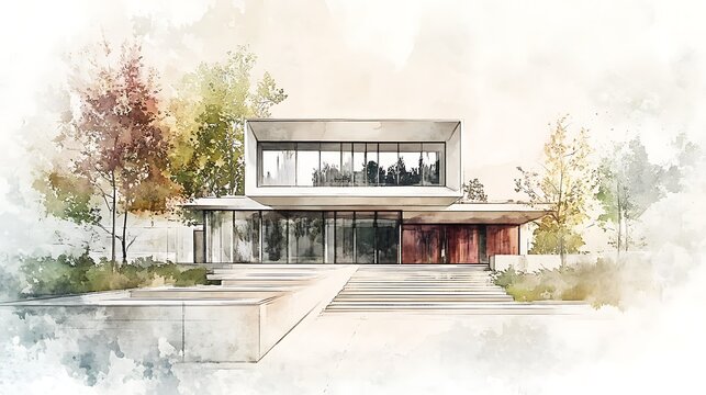 Modern house exterior rendering