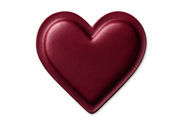 Fototapeta premium Heart-shaped icon in vibrant red, representing emotional connection, floating against transparent backdrop, ideal for love-themed design