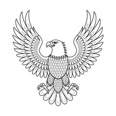 vector illustration of an eagle coloring page 