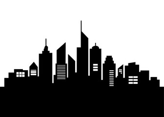 Modern city skyline silhouette, Modern city vector cityscape
