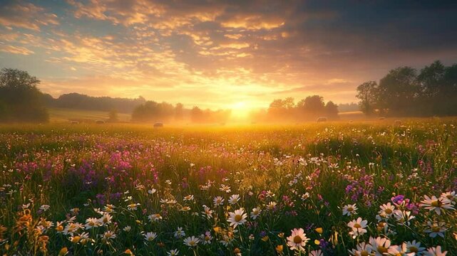 peaceful valley meadows in peak district english landscape video