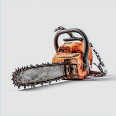 Fototapeta premium poisonous chain saw isolated on white