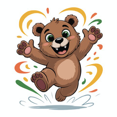 Fototapeta premium bear design illustration posing happy