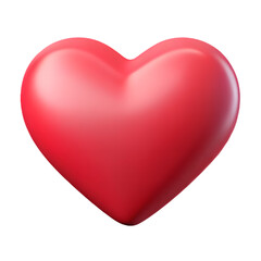 Shiny Red 3D Heart Icon - Symbol of Love, Romance, and Passion for Valentine's Day