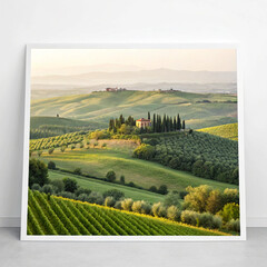 collage with tuscan landscape italy