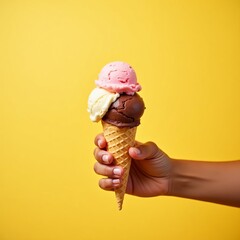 Triple-Scoop Delight: A Vibrant Treat for Summer Days