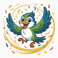 Obraz premium bird design illustration character posing happy