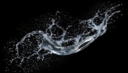 a transparent water splash swirls shapes micro speed photography