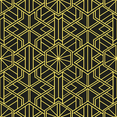 Abstract simple geometric vector seamless pattern with gold line texture on white background. Light modern simple wallpaper, bright tile backdrop, monochrome graphic element