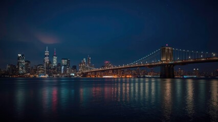 Naklejka premium brooklyn bridge at night
