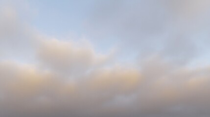 Pastel Sky With Fluffy Clouds