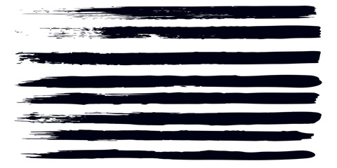 Set of brush strokes, Black ink grunge brush strokes. Vector illustration.