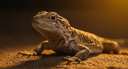 Fototapeta premium Desert Lizard in Golden Light