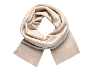 Beige cashmere scarf against black backdrop