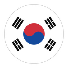 Circle South Korea Flag Asian Country