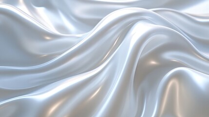 White wavy background with smooth lines, 3D render for a minimalist design.