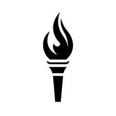 Torch Flame Logo Icon Vector Illustration