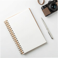 notebook and pen on wooden table