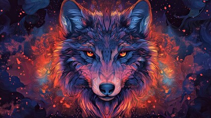 Wolf Mandala design for adult coloring book pages, tattoo, and abstract art style.