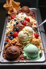 Close up of scooping ice cream 