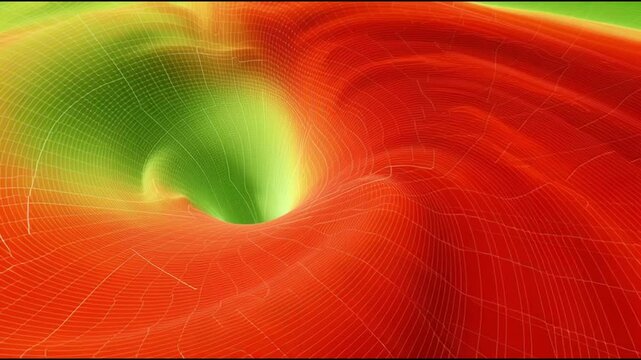 Colorful 3D climate data visualization with dynamic grid pattern showing temperature variations in red and green for science analysis and abstract heat map digital technology concept
