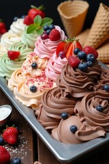 ice cream with berries