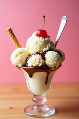 vanilla ice cream with chocolate