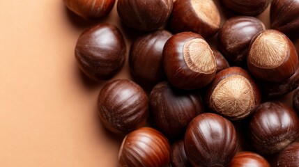 Obraz premium A pile of chocolate covered nuts
