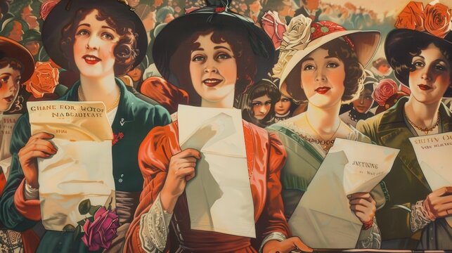 retro suffrage poster women voting s .