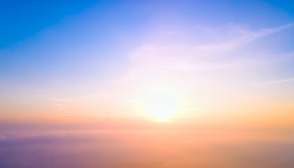 Fototapeta premium Serene Sunset Sky: Peaceful Pastel Hues.