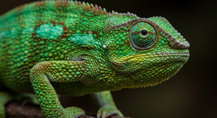 Obraz premium Ultra-Detailed Macro of Chameleon Skin Changing Color