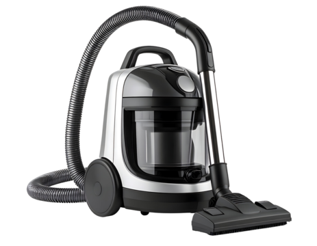 Modern vacuum cleaner on a black background