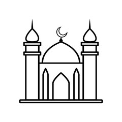 Mosque line icon, Islamic Mosque vector symbol. Flat style vector illustration design for mobile app and web sites.