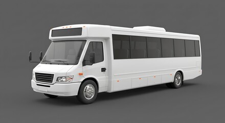 Generic white shuttle bus illustration