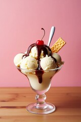 vanilla ice cream with chocolate