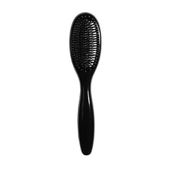 Close-up of a Black Hairbrush on Black Background