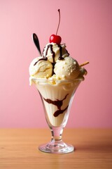 vanilla ice cream with chocolate